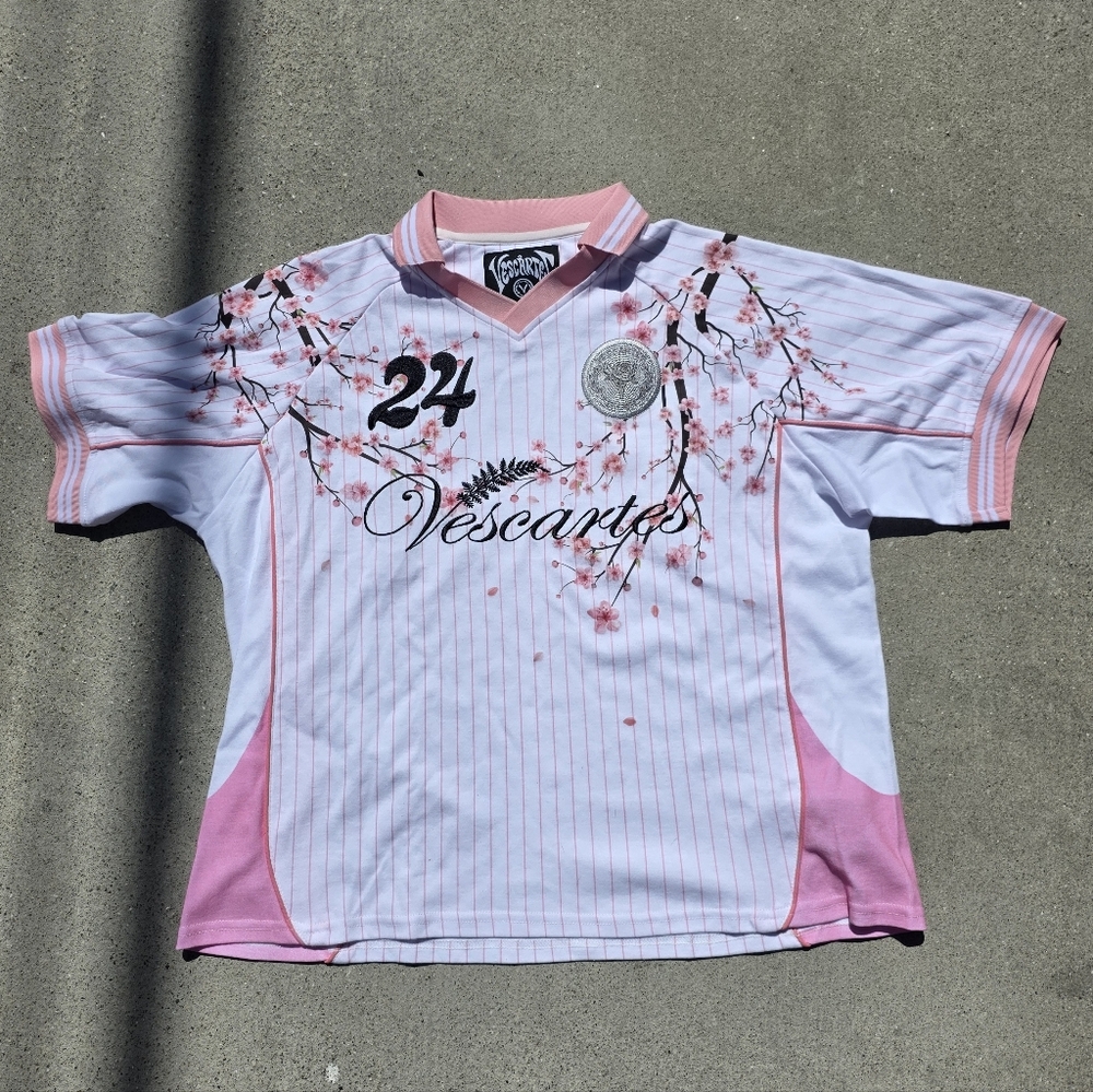 Men's Pink & White Cherry Blossom Baseball Jersey